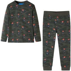 vidaXL Pijamale pentru copii cu maneci lungi ninja kaki 128 GartenMobel Dekor (12687)