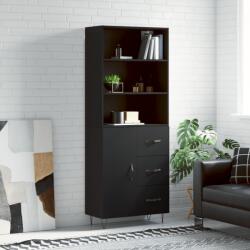 vidaXL Dulap înalt, negru, 69, 5x34x180 cm, lemn compozit GartenMobel Dekor (3189438) Comoda