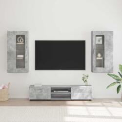 vidaXL Set comoda TV cu raft FLORIN 3 pcs Gri din beton Lemn compozit GartenMobel Dekor (3397927)