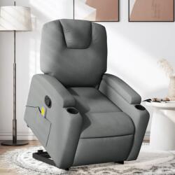 vidaXL Fotoliu de masaj rabatabil cu ridicare, gri închis, textil GartenMobel Dekor (3204381)