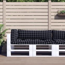 vidaXL Perne pentru paleti, 3 buc, negru, model carouri, textil oxford GartenMobel Dekor (360960)