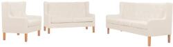 vidaXL Set de canapele, 3 piese, alb crem, material textil GartenMobel Dekor (274931) Canapea