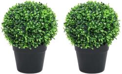 vidaXL Plante artificiale cimisir cu ghiveci, 2 buc. verde 37 cm minge GartenMobel Dekor (336518)
