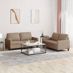 vidaXL Set de canapele cu perne, 2 piese, cappuccino, piele ecologica GartenMobel Dekor (3201412) Canapea