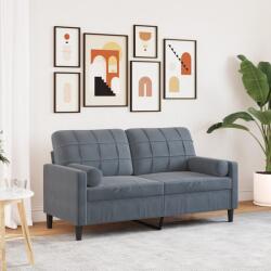 vidaXL Canapea cu 2 locuri cu pernute, gri închis, 140 cm, catifea GartenMobel Dekor (3278220) Canapea
