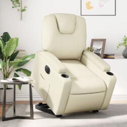 vidaXL Fotoliu rabatabil electric cu ridicare, crem, piele ecologica GartenMobel Dekor (3204445)