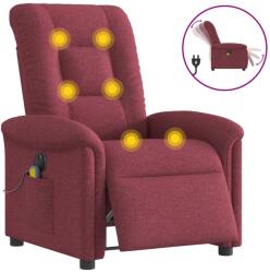 vidaXL Fotoliu electric de masaj rabatabil, rosu vin, textil GartenMobel Dekor (3303247)
