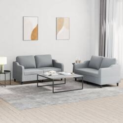 vidaXL Set de canapele cu perne, 2 piese, gri deschis, textil GartenMobel Dekor (3201802) Canapea