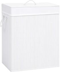 vidaXL Cos de rufe din bambus cu 2 sectiuni, alb, 100 L GartenMobel Dekor (320744)