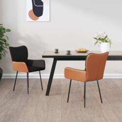 vidaXL Scaune de bucatarie, 2 buc. , negru, textil si piele ecologica GartenMobel Dekor (344777)