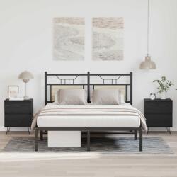 vidaXL Dulap de pat Stejar Negru 40 x 35 x 50 cm Lemn compozit GartenMobel Dekor (8004367)