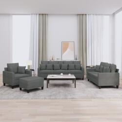 vidaXL Set de canapele cu perne, 4 piese, gri închis, material textil GartenMobel Dekor (3201641) Canapea