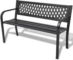 vidaXL Banca de gradina, negru, 118 cm, otel GartenMobel Dekor (42169)