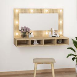 vidaXL Dulap cu oglinda si LED, stejar sonoma, 90x31, 5x62 cm GartenMobel Dekor (808894)