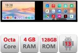 Edotec Navigatie auto universala 2DIN Edotec 21, 6 inch, 2 ecrane, Android 13, 4+128 GB (KIT-2din-2+EDT-E424)