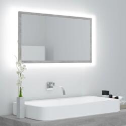 vidaXL Oglinda de baie cu LED, gri beton, 80x8, 5x37 cm, acril GartenMobel Dekor (804928)