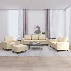 vidaXL Set de canapele, 4 piese, crem, microfibra GartenMobel Dekor (3201876) Canapea