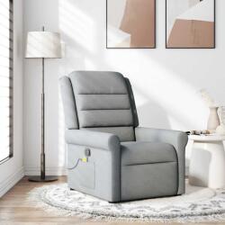 vidaXL Fotoliu de masaj rabatabil, gri deschis, textil GartenMobel Dekor (4015646)