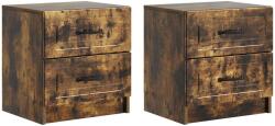 vidaXL Set 2 noptiere stejar fumuriu, 4 sertare, 43 x 34, 5 x 44, 5 cm (895686)