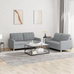 vidaXL Set de canapele cu perne, 2 piese, gri deschis, textil GartenMobel Dekor (3201274) Canapea