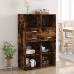 vidaXL Dulap înalt, stejar fumuriu, 80x42, 5x124 cm, lemn prelucrat GartenMobel Dekor (3281389) Comoda