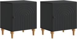 vidaXL Set 2 noptiere negre cu usa, din lemn prelucrat, 43x34, 5x50 cm (894108)