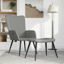 vidaXL Scaun de relaxare cu taburet, gri deschis, catifea GartenMobel Dekor (327688)