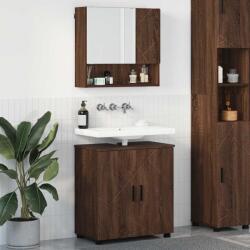 vidaXL Set de mobilier pentru baie Pe perete 2 pcs Stejar închis GartenMobel Dekor (3392940)