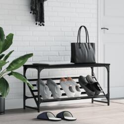 vidaXL Suport pantofi, negru, 90x30x45 cm, lemn prelucrat GartenMobel Dekor (833418) Pantofar