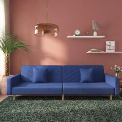 vidaXL Canapea extensibila cu 2 locuri, 2 perne, albastru, textil GartenMobel Dekor (375904) Canapea