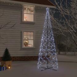 vidaXL Brad de Craciun conic, 1400 LED-uri, alb rece, 160x500 cm GartenMobel Dekor (343510)