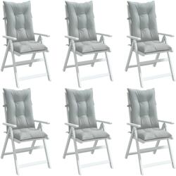 vidaXL Perne scaun cu spatar înalt 6 buc. melanj gri 120x50x7cm textil GartenMobel Dekor (4002348)