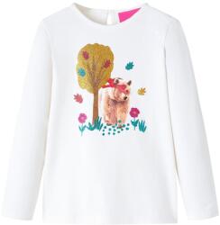 vidaXL Tricou pentru copii cu maneci lungi, ecru, 116 GartenMobel Dekor (13816)