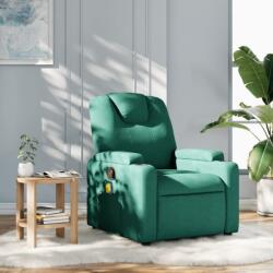 vidaXL Fotoliu de masaj rabatabil, verde închis, material textil GartenMobel Dekor (372383)