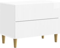 vidaXL Noptiera alb foarte lucios cu 2 sertare, 62 x 34, 5 x 48 cm, stil modern (894549)