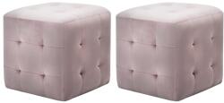 vidaXL Noptiere, 2 buc. , roz, 30 x 30 x 30 cm, tesatura din catifea GartenMobel Dekor (249020)