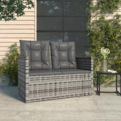 vidaXL Banca de gradina cu perne, gri, 105 cm, poliratan GartenMobel Dekor (362319)