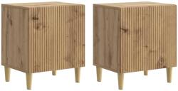 vidaXL Set 2 noptiere dormitor stejar artizanal, 43 x 34, 5 x 50 cm, cu usa (894584)