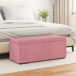 vidaXL Taburet Roz 101 x 41 x 40 cm Catifea si lemn stratificat GartenMobel Dekor (876798)