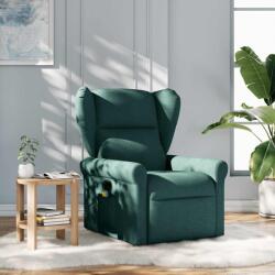 vidaXL Fotoliu de masaj rabatabil, verde închis, material textil GartenMobel Dekor (4015672)