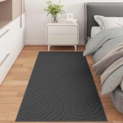 vidaXL Covor de interior antracit 200x80 cm, antiderapant, model valuri (42022662) Covor