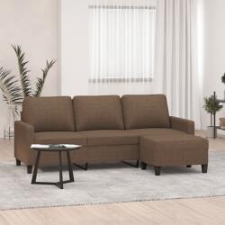 vidaXL Canapea cu 3 locuri cu taburet, maro, 180 cm, material textil GartenMobel Dekor (3201040) Canapea