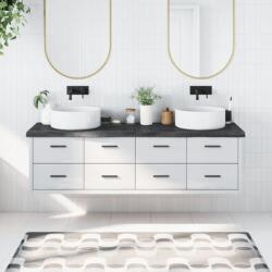vidaXL Blat de baie, gri închis, 180x60x(2-6) cm, lemn masiv tratat GartenMobel Dekor (3156264)