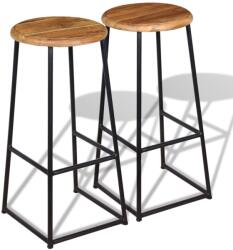 vidaXL Scaune de bar, 2 buc. , lemn masiv de tec GartenMobel Dekor (243459)