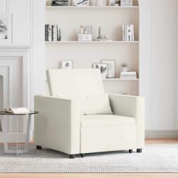 vidaXL Sofa Pat Unilaterala cu roti Crem 90 x 165 x 87 cm Catifea GartenMobel Dekor (42002705)