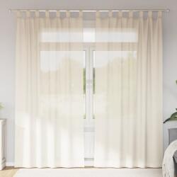 vidaXL Perdele din voile cu tabla 2 buc crem GartenMobel Dekor (4102269)
