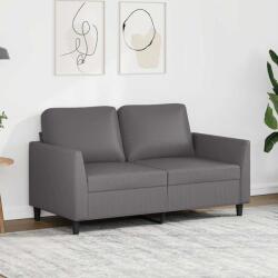vidaXL Canapea cu 2 locuri, gri, 120 cm, piele ecologica GartenMobel Dekor (359330) Canapea