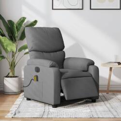 vidaXL Fotoliu electric de masaj rabatabil, gri închis, textil GartenMobel Dekor (3204813)