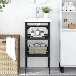 vidaXL Cadru chiuveta de baie, negru, 40x38x83 cm, fier GartenMobel Dekor (338487)