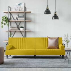 vidaXL Canapea extensibila cu cotiere, galben, catifea GartenMobel Dekor (351899) Canapea